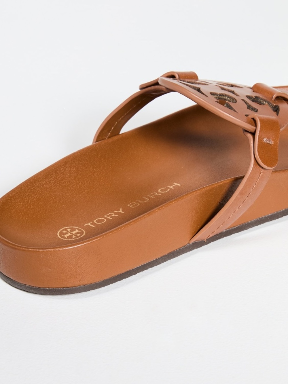 Tory Burch Women's Miller Cloud Leather Sandal - Bourbon Miele - Picture 3 of 7